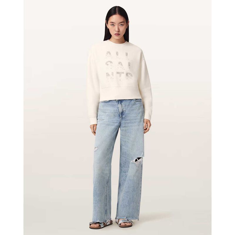 AllSaints Stacks Separo Embellished Cropped Sweatshirt image number 3